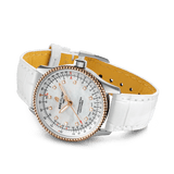 Buy Shop Breitling Navitimer Automatic 35 Mother of Pearl Dial White Leather Strap Watch for Women - U17395211A1P3 USA Online