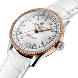 Buy Shop Breitling Navitimer Automatic 35 Mother of Pearl Dial White Leather Strap Watch for Women - U17395211A1P3 USA Online