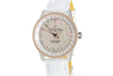 Buy Shop Breitling Navitimer Automatic 35 Mother of Pearl Dial White Leather Strap Watch for Women - U17395211A1P3 USA Online