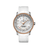 Buy Shop Breitling Navitimer Automatic 35 Mother of Pearl Dial White Leather Strap Watch for Women - U17395211A1P3 USA Online