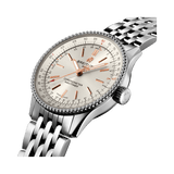 Buy Shop Breitling Navitimer Automatic 35 White Dial Silver Steel Strap Watch for Men - A17395F41G1A1 USA Online