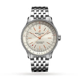 Buy Shop Breitling Navitimer Automatic 35 White Dial Silver Steel Strap Watch for Men - A17395F41G1A1 USA Online