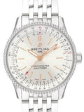 Buy Shop Breitling Navitimer Automatic 35 White Dial Silver Steel Strap Watch for Men - A17395F41G1A1 USA Online