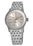 Buy Shop Breitling Navitimer Automatic 35 White Dial Silver Steel Strap Watch for Men - A17395F41G1A1 USA Online