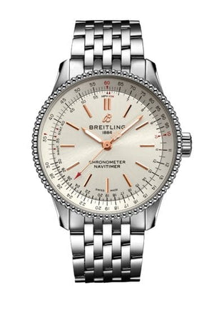 Buy Shop Breitling Navitimer Automatic 35 White Dial Silver Steel Strap Watch for Men - A17395F41G1A1 USA Online