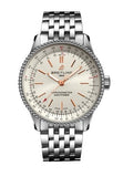 Buy Shop Breitling Navitimer Automatic 35 White Dial Silver Steel Strap Watch for Men - A17395F41G1A1 USA Online