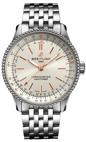 Buy Shop Breitling Navitimer Automatic 35 White Dial Silver Steel Strap Watch for Men - A17395F41G1A1 USA Online