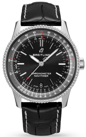 Buy Shop Breitling Navitimer Automatic 38mm Black Dial Black Leather Strap Mens Watch - A17325241B1P1 USA Online