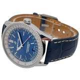 Buy Shop Breitling Navitimer Automatic 38mm Blue Dial Blue Leather Strap Mens Watch - A17325211C1P1 USA Online