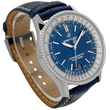 Buy Shop Breitling Navitimer Automatic 38mm Blue Dial Blue Leather Strap Mens Watch - A17325211C1P1 USA Online