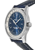 Buy Shop Breitling Navitimer Automatic 38mm Blue Dial Blue Leather Strap Mens Watch - A17325211C1P1 USA Online