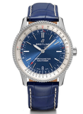 Buy Shop Breitling Navitimer Automatic 38mm Blue Dial Blue Leather Strap Mens Watch - A17325211C1P1 USA Online