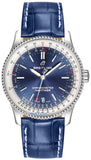 Buy Shop Breitling Navitimer Automatic 38mm Blue Dial Blue Leather Strap Mens Watch - A17325211C1P1 USA Online