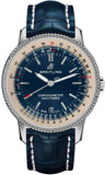 Buy Shop Breitling Navitimer Automatic 38mm Blue Dial Blue Leather Strap Mens Watch - A17325211C1P1 USA Online