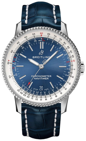 Buy Shop Breitling Navitimer Automatic 38mm Blue Dial Blue Leather Strap Mens Watch - A17325211C1P1 USA Online