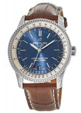 Buy Shop Breitling Navitimer Automatic 38mm Blue Dial Brown Leather Strap Mens Watch - A17325211C1P2 USA Online