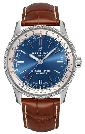 Buy Shop Breitling Navitimer Automatic 38mm Blue Dial Brown Leather Strap Mens Watch - A17325211C1P2 USA Online
