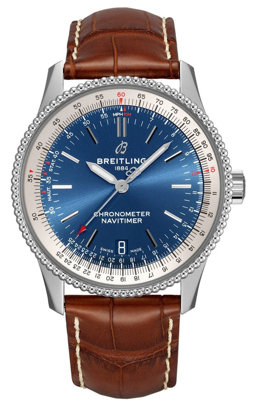 Buy Shop Breitling Navitimer Automatic 38mm Blue Dial Brown Leather Strap Mens Watch - A17325211C1P2 USA Online