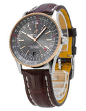 Buy Shop Breitling Navitimer Automatic 41 Grey Dial Brown Leather Strap Watch for Men - U17326121M1P1 USA Online