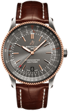 Buy Shop Breitling Navitimer Automatic 41 Grey Dial Brown Leather Strap Watch for Men - U17326121M1P1 USA Online