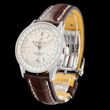 Buy Shop Breitling Navitimer Automatic 41 White Dial Brown Leather Strap Watch for Men - A17326211G1P2 USA Online