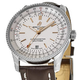 Buy Shop Breitling Navitimer Automatic 41 White Dial Brown Leather Strap Watch for Men - A17326211G1P2 USA Online