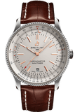 Buy Shop Breitling Navitimer Automatic 41 White Dial Brown Leather Strap Watch for Men - A17326211G1P2 USA Online