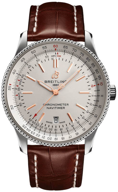 Buy Shop Breitling Navitimer Automatic 41 White Dial Brown Leather Strap Watch for Men - A17326211G1P2 USA Online