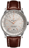 Buy Shop Breitling Navitimer Automatic 41 White Dial Brown Leather Strap Watch for Men - A17326211G1P2 USA Online