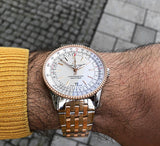 Buy Shop Breitling Navitimer Automatic 41 White Dial Two Tone Steel Strap Watch for Men - U17326211G1U1 USA Online