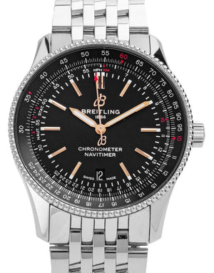 Buy Shop Breitling Navitimer Automatic 41mm Black Dial Silver Steel Strap Watch for Men - A17326241B1A1 USA Online
