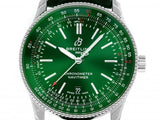 Buy Shop Breitling Navitimer Automatic 41mm Green Dial Green Leather Strap Watch for Men - A17326361L1P1 USA Online