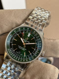 Buy Shop Breitling Navitimer Automatic 41mm Green Dial Silver Steel Strap Watch for Men - A17326361L1A1 USA Online