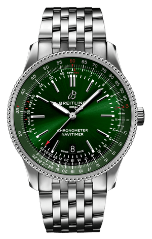 Buy Shop Breitling Navitimer Automatic 41mm Green Dial Silver Steel Strap Watch for Men - A17326361L1A1 USA Online