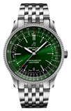Buy Shop Breitling Navitimer Automatic 41mm Green Dial Silver Steel Strap Watch for Men - A17326361L1A1 USA Online