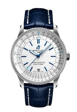 Buy Shop Breitling Navitimer Automatic 41mm White Dial Blue Leather Strap Watch for Men - A173263A1G1P1 USA Online