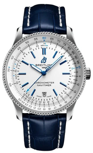 Buy Shop Breitling Navitimer Automatic 41mm White Dial Blue Leather Strap Watch for Men - A173263A1G1P1 USA Online