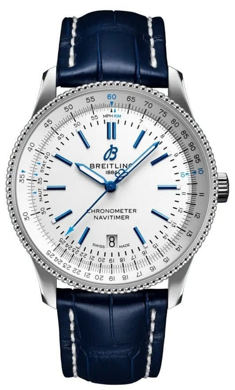 Buy Shop Breitling Navitimer Automatic 41mm White Dial Blue Leather Strap Watch for Men - A173263A1G1P1 USA Online