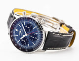 Buy Shop Breitling Navitimer B01 Chronograph 41 Blue Dial Black Leather Strap Watch for Men - AB0139241C1P1 USA Online