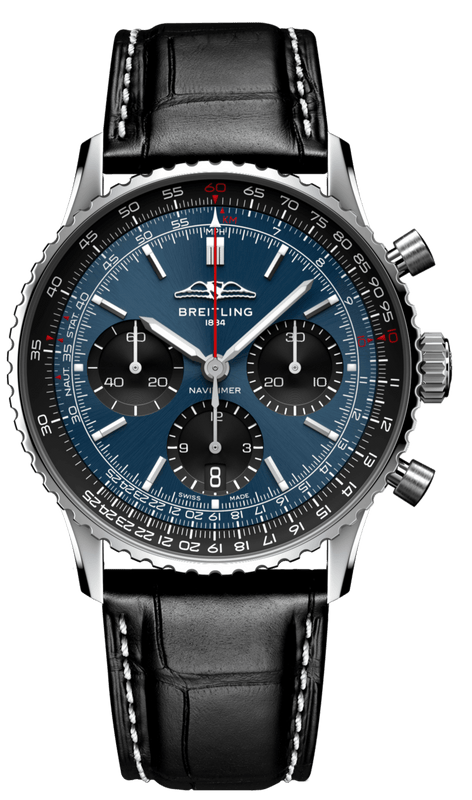 Buy Shop Breitling Navitimer B01 Chronograph 41 Blue Dial Black Leather Strap Watch for Men - AB0139241C1P1 USA Online