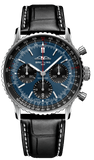 Buy Shop Breitling Navitimer B01 Chronograph 41 Blue Dial Black Leather Strap Watch for Men - AB0139241C1P1 USA Online