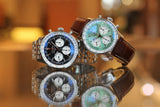 Buy Shop Breitling Navitimer B01 Chronograph 41 Green Dial Brown Leather Strap Watch for Men - AB0139211L1P1 USA Online