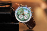 Buy Shop Breitling Navitimer B01 Chronograph 41 Green Dial Brown Leather Strap Watch for Men - AB0139211L1P1 USA Online