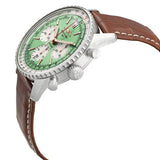 Buy Shop Breitling Navitimer B01 Chronograph 41 Green Dial Brown Leather Strap Watch for Men - AB0139211L1P1 USA Online