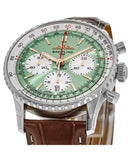 Buy Shop Breitling Navitimer B01 Chronograph 41 Green Dial Brown Leather Strap Watch for Men - AB0139211L1P1 USA Online