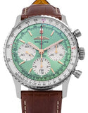Buy Shop Breitling Navitimer B01 Chronograph 41 Green Dial Brown Leather Strap Watch for Men - AB0139211L1P1 USA Online