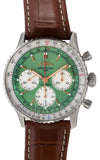 Buy Shop Breitling Navitimer B01 Chronograph 41 Green Dial Brown Leather Strap Watch for Men - AB0139211L1P1 USA Online