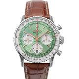 Buy Shop Breitling Navitimer B01 Chronograph 41 Green Dial Brown Leather Strap Watch for Men - AB0139211L1P1 USA Online