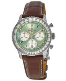 Buy Shop Breitling Navitimer B01 Chronograph 41 Green Dial Brown Leather Strap Watch for Men - AB0139211L1P1 USA Online
