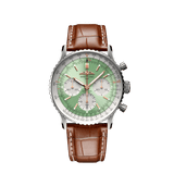 Buy Shop Breitling Navitimer B01 Chronograph 41 Green Dial Brown Leather Strap Watch for Men - AB0139211L1P1 USA Online